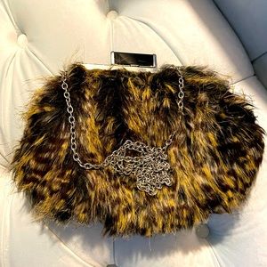 BCBG animal faux fur clutch. Brand new‼️